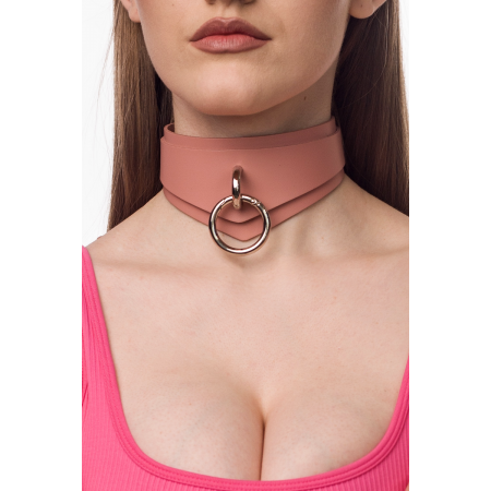 Ошейник СанСтоун2 с кольцом PNK (розовый, двухслойный) Ошейник СанСтоун2 с кольцом PNK (розовый, двухслойный)