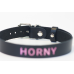 Ошейник с надписью HORNY (черный)