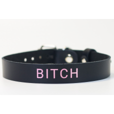 Ошейник с надписью BITCH (черный)