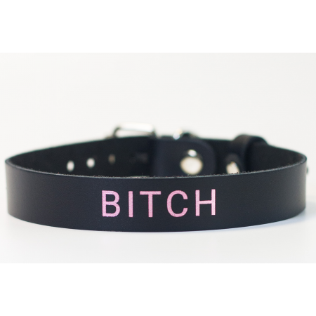 Ошейник с надписью BITCH (черный)