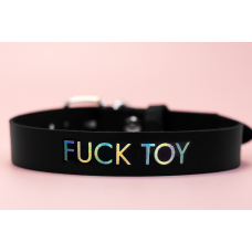 Ошейник с надписью FUCK TOY (черный)