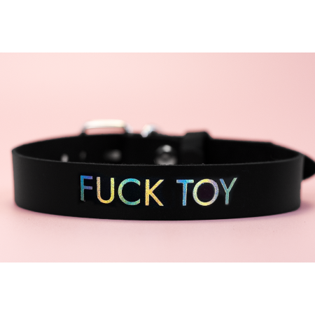 Ошейник с надписью FUCK TOY (черный)