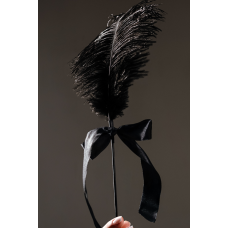 Щекоталка с перьями (черные перья)